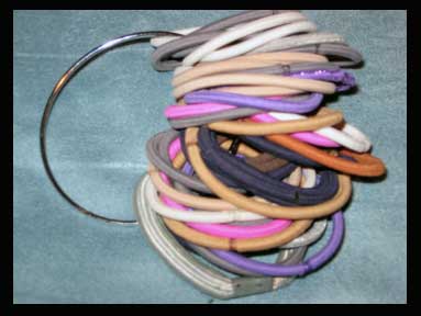 Binder ring of hair elastics